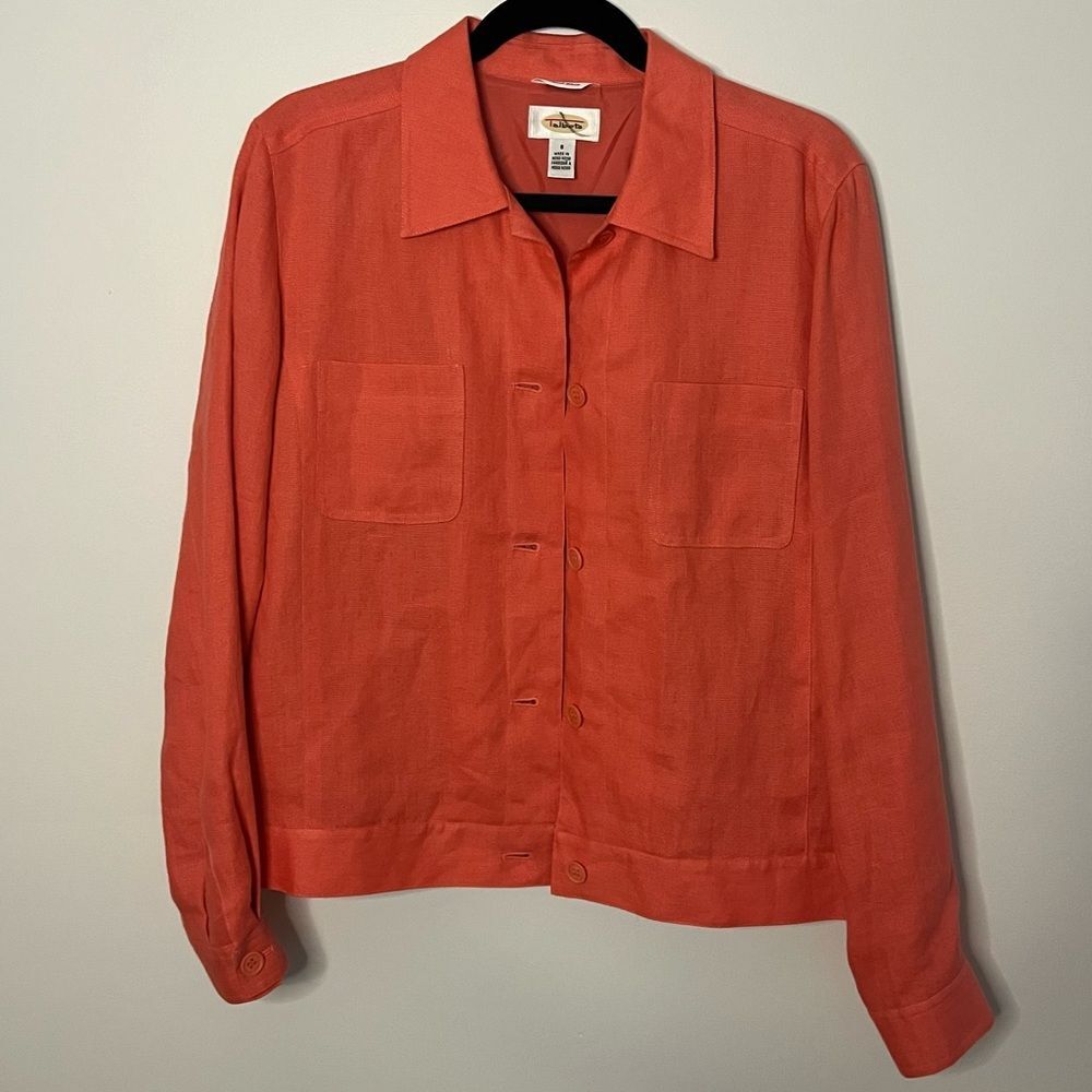 Talbot’s 100% Irish Linen Button Closure Lightweight Jacket